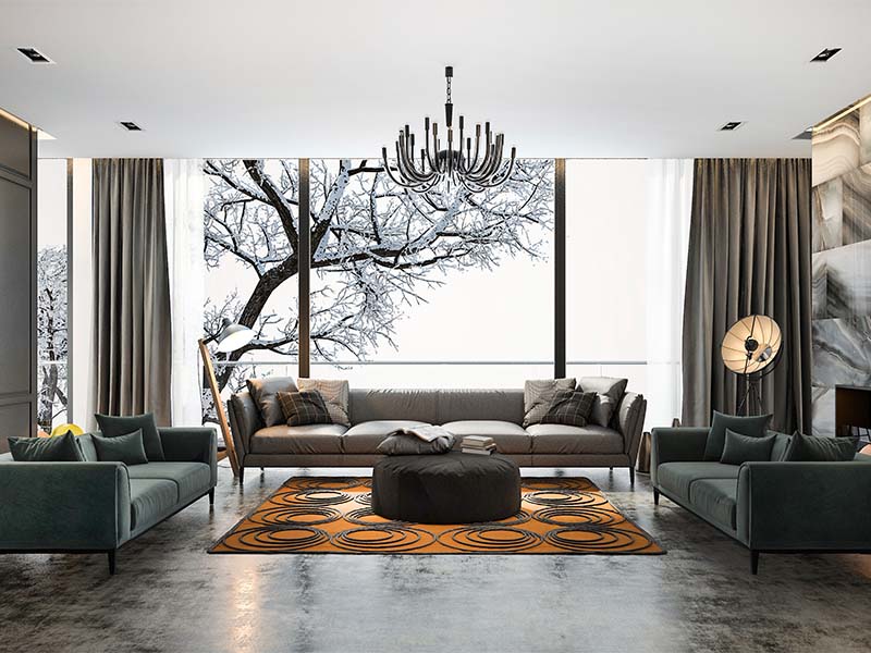 modern salon dekorasyonu